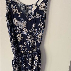 Navy blue floral sleeveless jumpsuit | 12
